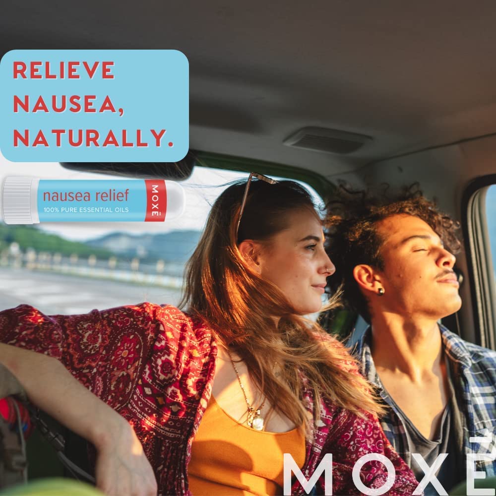 MOXE Nausea Nasal Inhaler Sticks, All Natural Essential Oil Blend, Ginger, Cardamom, Peppermint