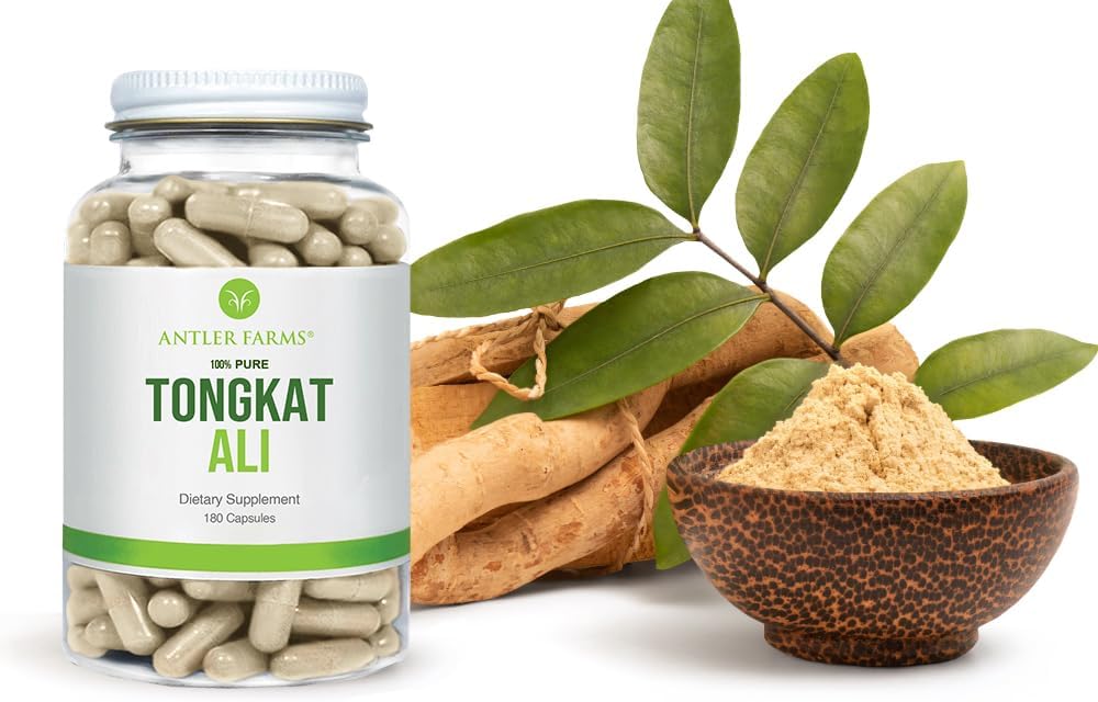Antler Farms Tongkat Ali Extract 200:1-500mg, 180 Capsules | 100% Pure, Eurycoma Longifolia Slow Grown Aged Roots from Indonesia – Men’s Health Support, Vegan, Gluten, Soy and Dairy Free