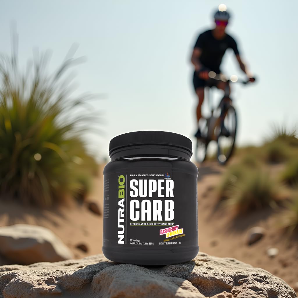 NutraBio Super Carb, Carbohydrate Powder with Cluster Dextrin & Electrolytes, Advanced Carb Supplement Powder for Workout Fuel, Performance, and Muscle Recovery, Cyclic Dextrin, Unflavored, 30 Sv