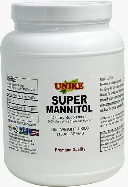 Unike Nutra Mannitol Powder - Mannitol Sweetener, Sugar Substitute, Mannitol Supplement, Natural & Gluten Free, 4g per Servings, Premium Mannitol Powder, 1kg (2.2 lbs) (Pack of 1)