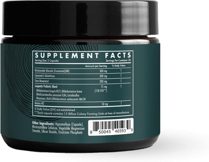 LONGEVITY — NR & Glutathione for Cellular Function, Energy & Vitality, 60ct