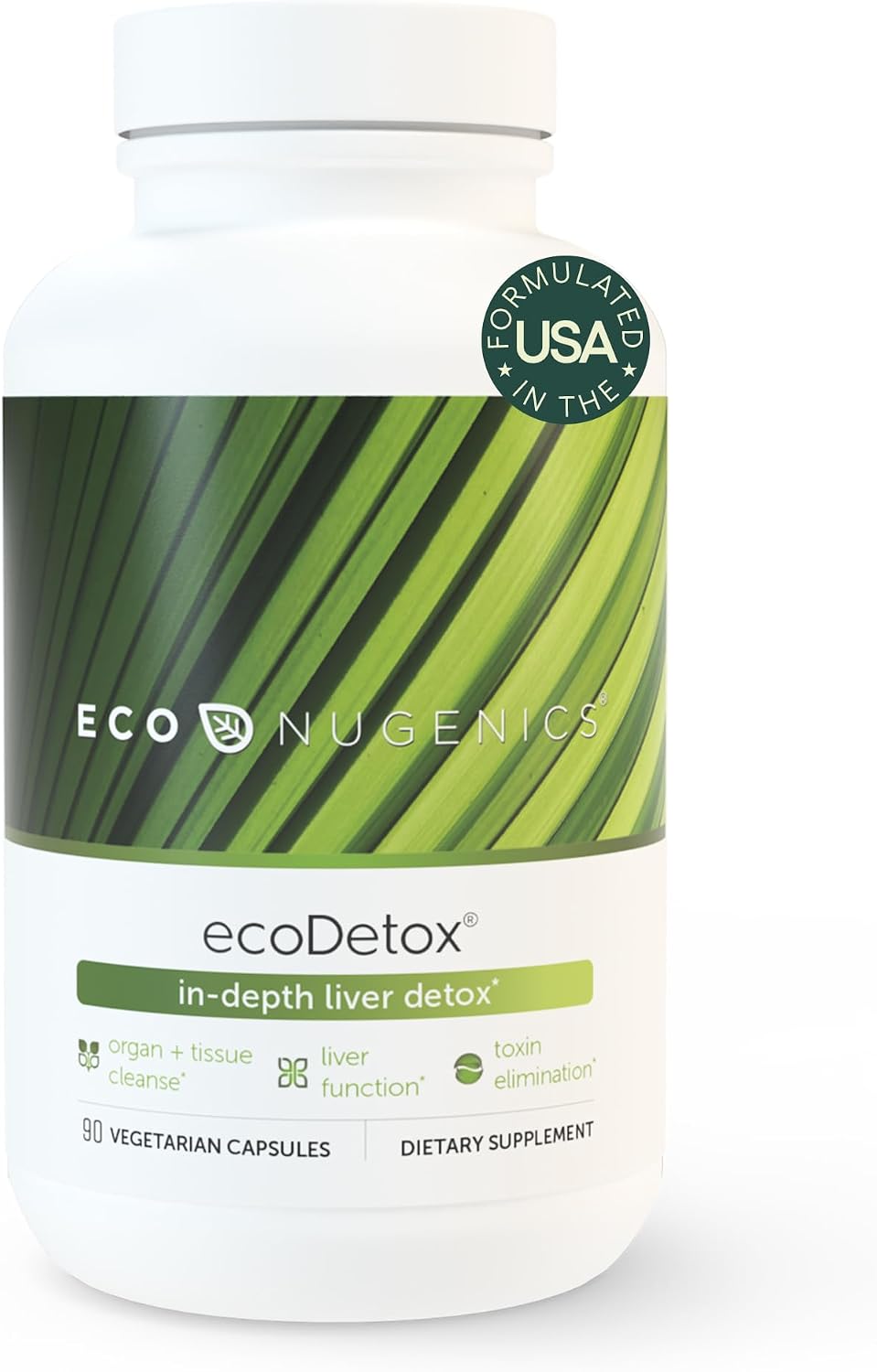 EcoNugenics ecoDetox Supplement for Liver Detox & Total Body Cleanse – Helps Enhance Digestive Health & Energy – Formulation w/Milk Thistle, Vitamin B12, Magnesium & More – 90 Capsules