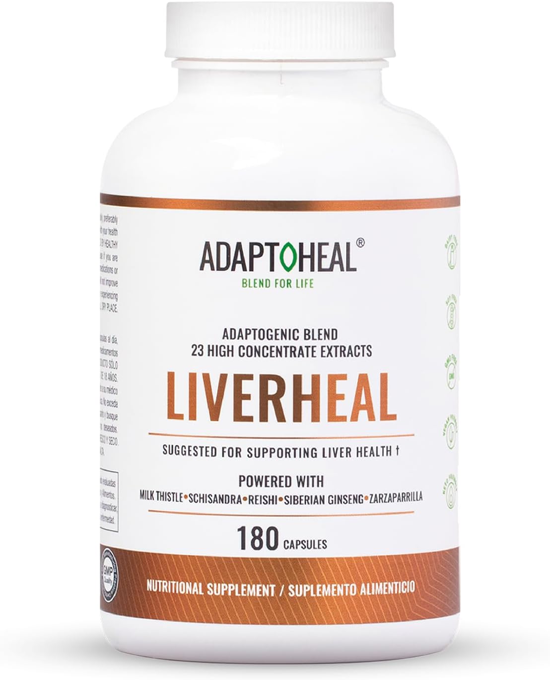 ADAPTOHEAL Liverheal Liver Support Milk Thistle, Turmeric (180 Caps)