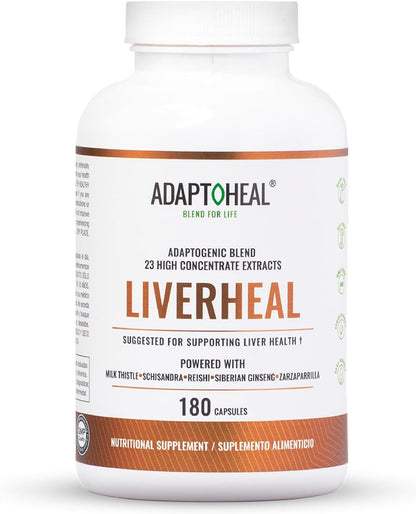 ADAPTOHEAL Liverheal Liver Support Milk Thistle, Turmeric (180 Caps)
