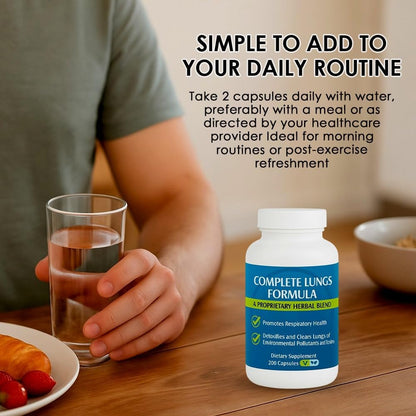 Complete Lungs Formula Lung Supplement, Mullein Leaf, 200 Caps