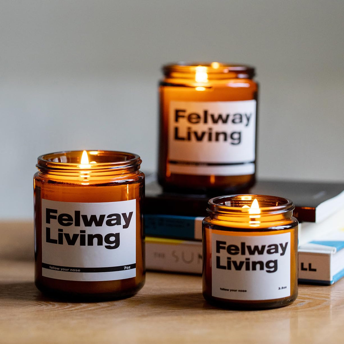 FELWAY Vanilla Scented Candle, Organic Soy Candle for Home Scented, 7 oz Long Lasting, Gift for Women's