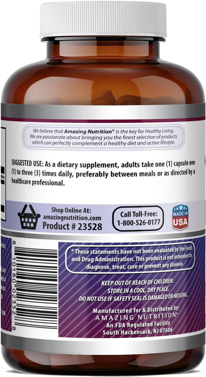 Amazing Formulas L-Tyrosine Amino Acid Supplement | 500 Mg per Serving | 180 Capsules | Non-GMO | Gluten-Free | Made in USA