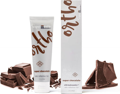 SuperMouth 10%+ Nano Hydroxyapatite Ortho Toothpaste for Braces, Chocolate