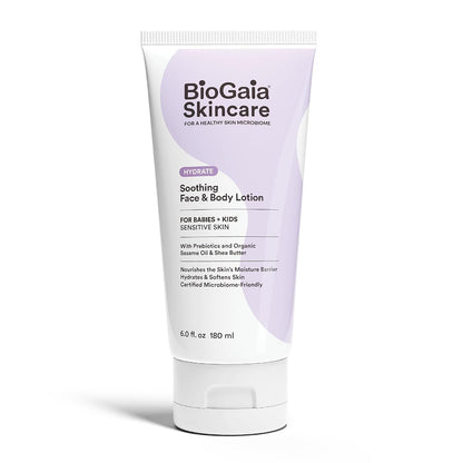BioGaia Soothing Face & Body Lotion | Scandinavian Babies & Kids Skincare | Certified Microbiome-Friendly | Organic Oils & Omega Fatty Acids