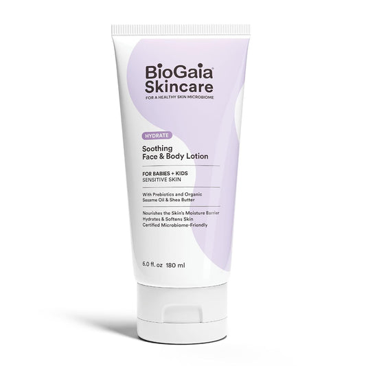 BioGaia Soothing Face & Body Lotion | Scandinavian Babies & Kids Skincare | Certified Microbiome-Friendly | Organic Oils & Omega Fatty Acids