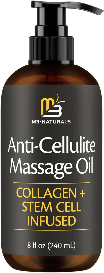 Anti Cellulite Massage Oil for Massage Therapy with Collagen (8 Fl Oz)