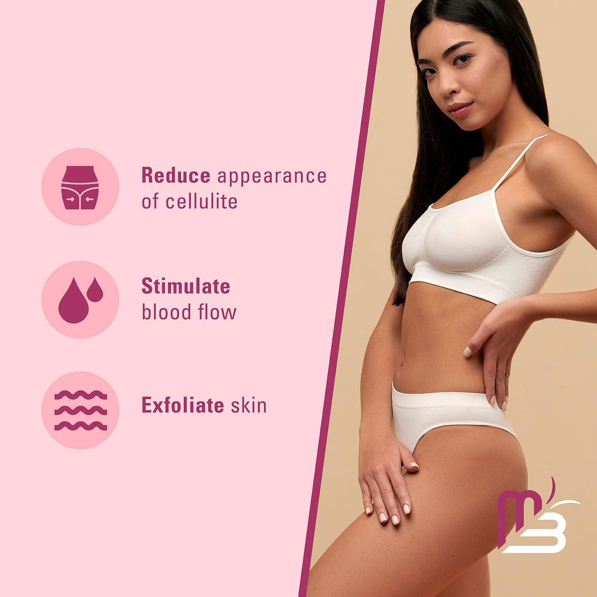 Anti Cellulite Massage Oil and Silicone Brush Bundle by M3