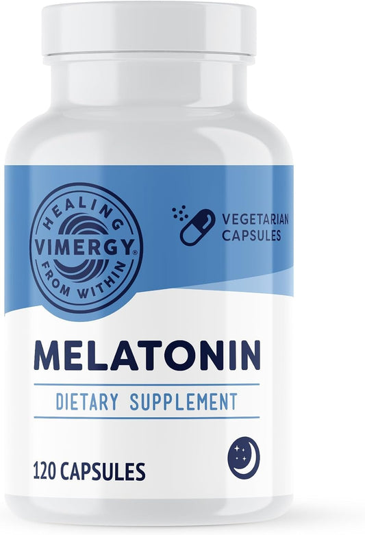 Vimergy Melatonin – Natural Sleep Aid – Sleep Supplement – Helps You Fall Asleep Faster & Stay Asleep Longer - Non-GMO, Gluten-Free, Kosher, Soy-Free, Vegan, Paleo (120 Counts)