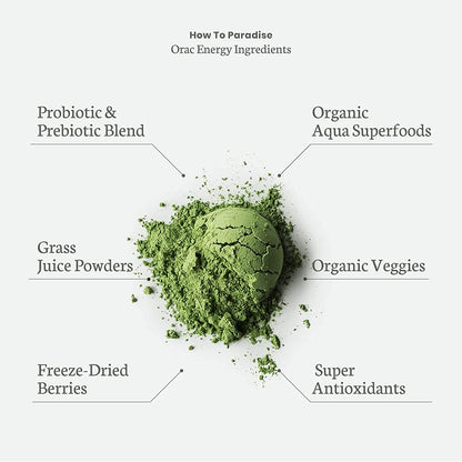 Paradise ORAC Energy Greens Powder Extract, Super Antioxidants, Probiotics for Gut
