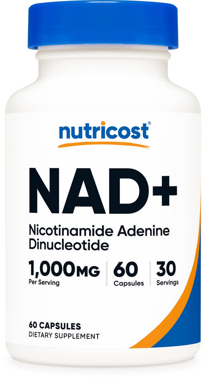 Nutricost NAD+ Supplement 1,000mg per Serving, 120 Capsules, 60 Servings | Nicotinamide Adenine Dinucleotide, Gluten-Free, Vegan