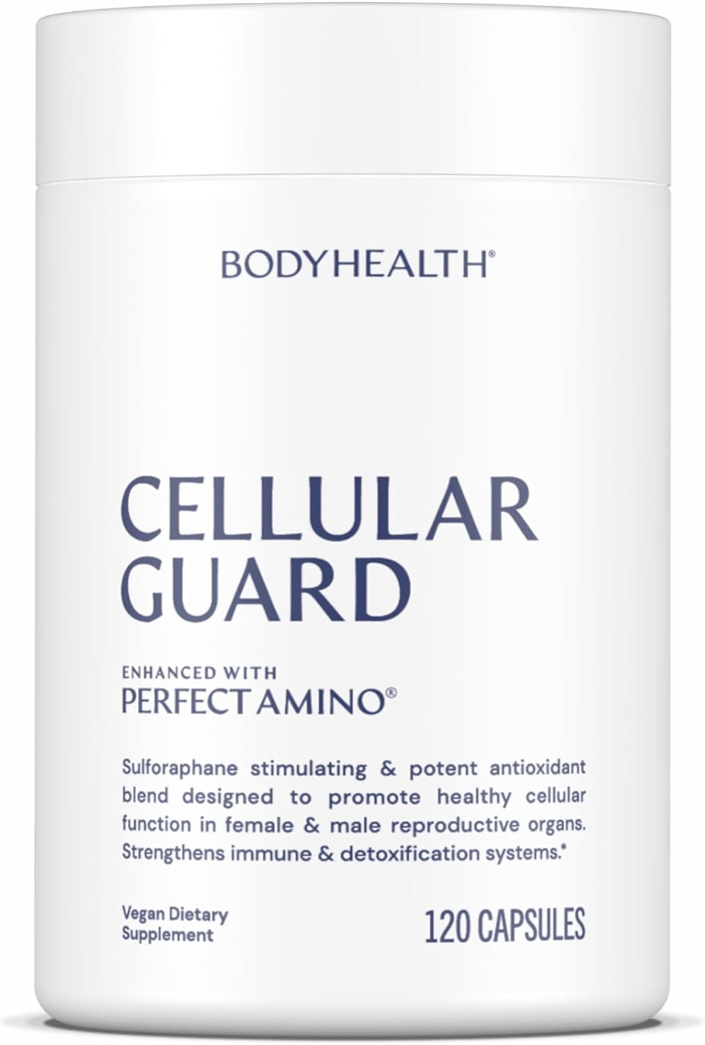 BodyHealth Cellular Guard - 100mg Vitamin C, 80mg Calcium | Sulforaphane Activation & Antioxidant Support | Promotes Cellular Health, Immune Resilience & Detox Pathways - 120 Capsules