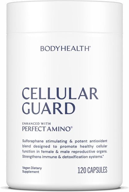 BodyHealth Cellular Guard - 100mg Vitamin C, 80mg Calcium | Sulforaphane Activation & Antioxidant Support | Promotes Cellular Health, Immune Resilience & Detox Pathways - 120 Capsules