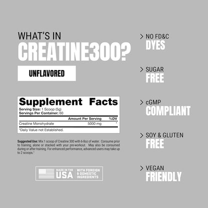 PROSUPPS Hyde Signature Sustained Energy Pre-Workout, Blue Razz - 60 Servings, and Creatine 300 Bundle