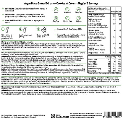 Protein Works - Vegan Mass Gainer Extreme | High Calorie Protein Powder | Weight Gainer