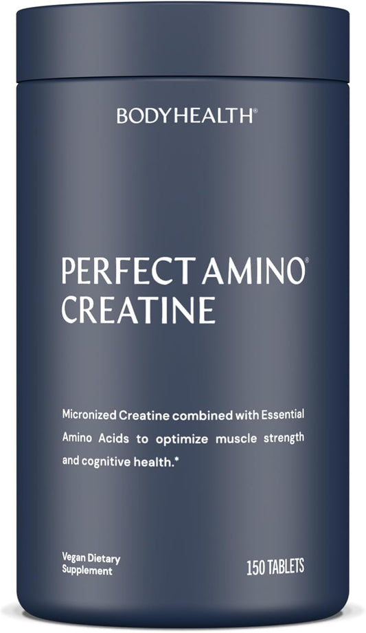 BodyHealth Creatine Monohydrate Tablets – Vegan Pre Workout Supplement with PerfectAmino, BCAAs & EAAs – Keto-Friendly, Muscle Recovery & Energy Support – 5g Creatine Equivalent per Serving