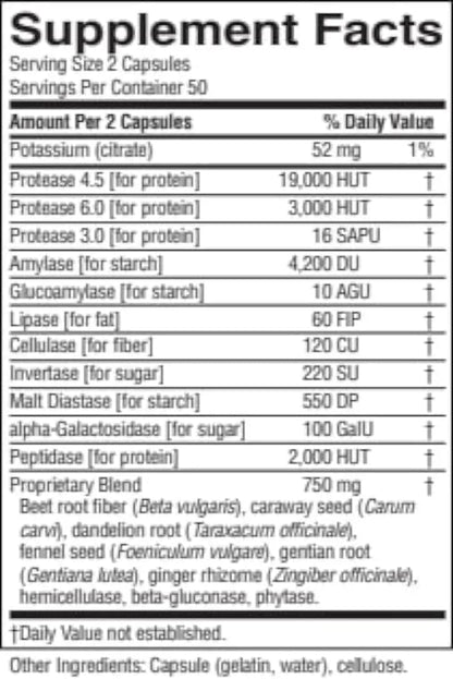 Nature's Sunshine Proactazyme Digestive Enzyme Supplement – Plant-Sourced, Fungi-Based Enzyme Blend, Supports Digestion of Most Food Types, 100 Vegcaps