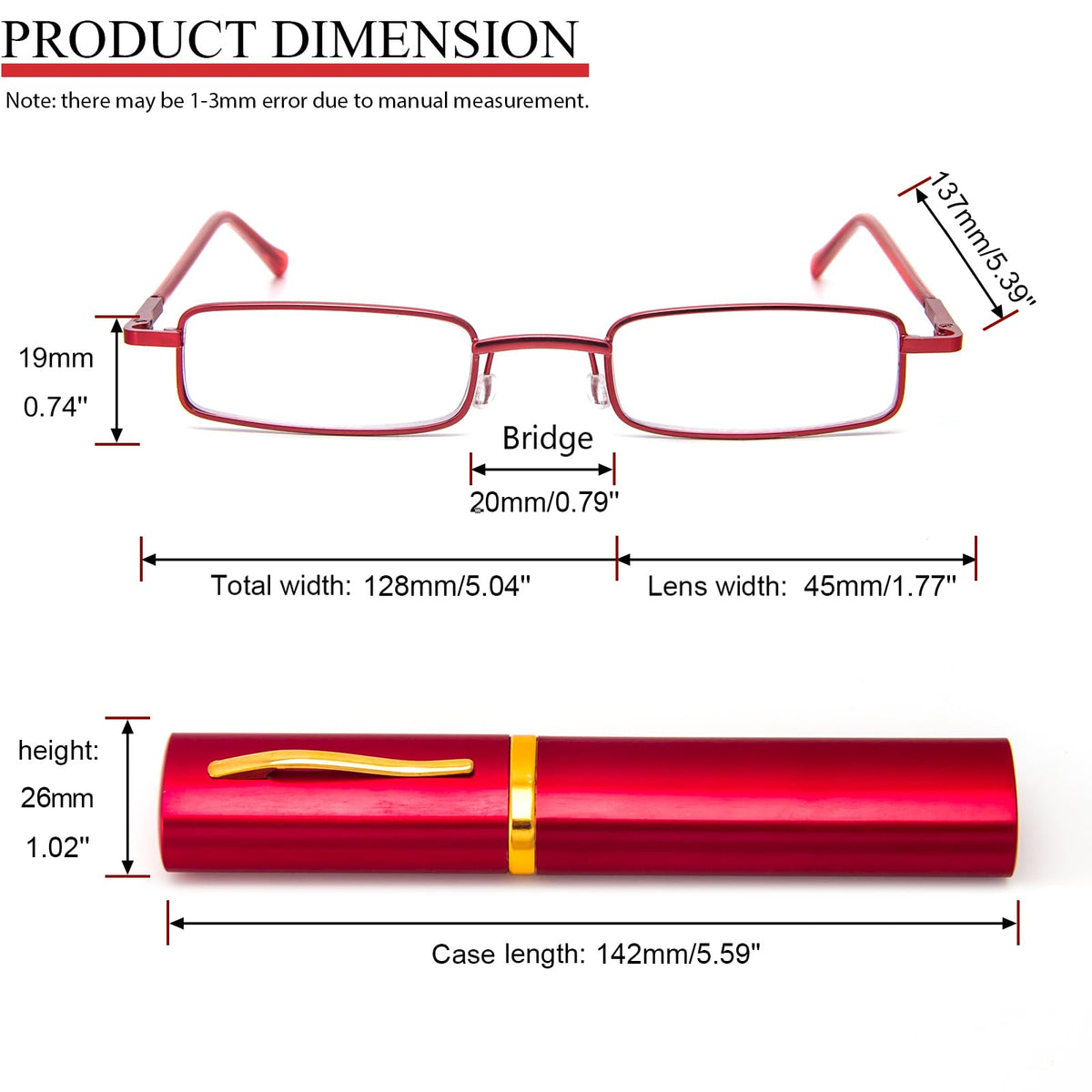REAVEE 3 Pack Slim Pen Reading Glasses Small Tube Stylish Readers for Women Men