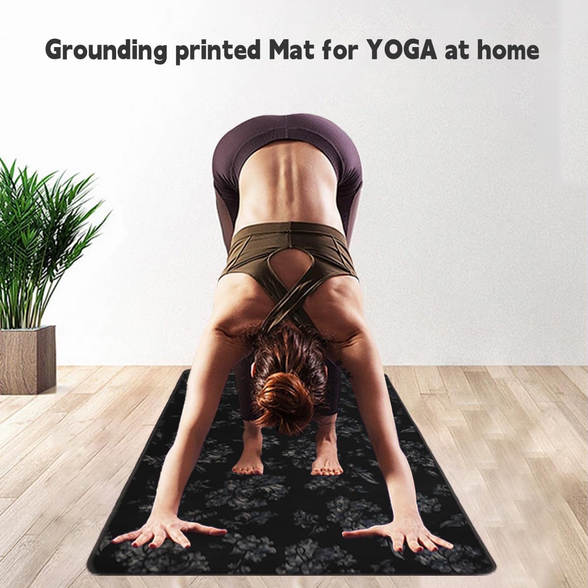 LOSUVERO Grounding Mat for Bed, 33.5x23.5Floral Printed Grounding Pad for Health Therapy, Efficient Sleep