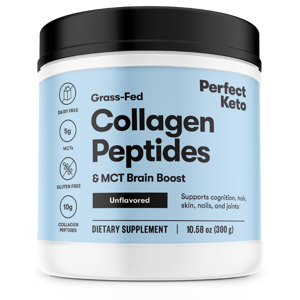 Perfect Keto Collagen Protein Powder with MCT Oil - Grassfed, GF, Multi Supplement