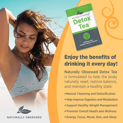 Naturally Obsessed 4 Week DRINK2SHRINK Detox Tea Formula Flat Belly System Detox Kit