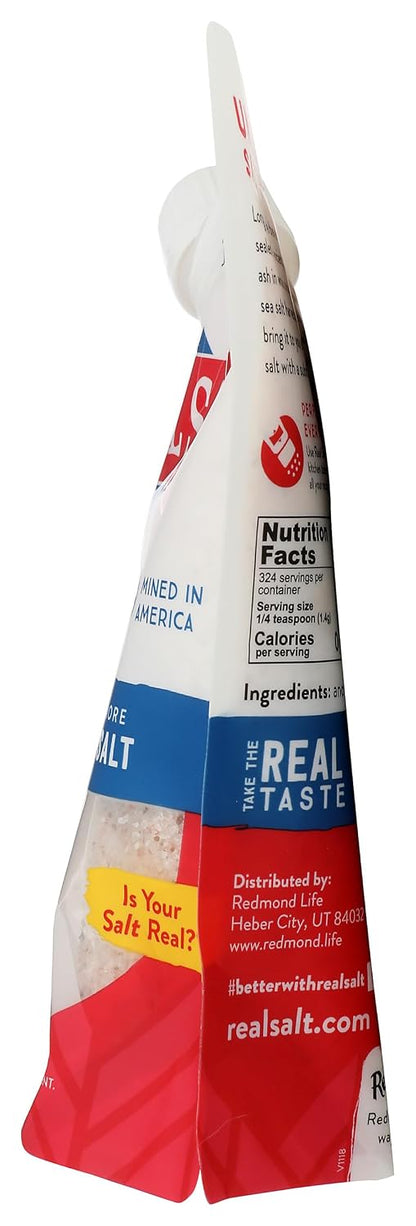 Redmond Real Sea Salt - Natural Unrefined Gluten Free Kosher, 16 Ounce Pouch (1 Pack)