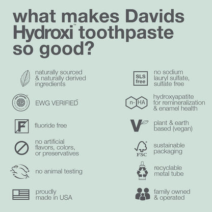 Davids Nano Hydroxyapatite Toothpaste Sensitive + Whitening Peppermint 4oz