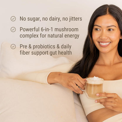 Live Conscious Beyond Brew - Coffee Alternative - Low Caffeine - Mushroom Complex w/Lion’s Mane, Reishi, Cordyceps & Chaga for Sustained Focus, Energy & Immunity - w/Prebiotics & Probiotics - 30