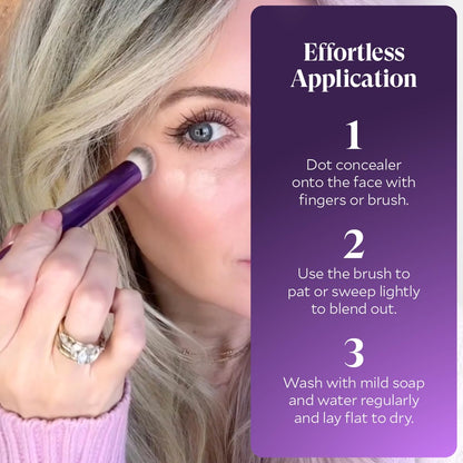Contoured Concealer Brush for Eyes & Nose – Precise Blending Makeup Brush for Flawless Coverage – Soft, Non-Shedding, Cruelty-Free Brush for Spot Concealing & Hard-to-Reach Areas