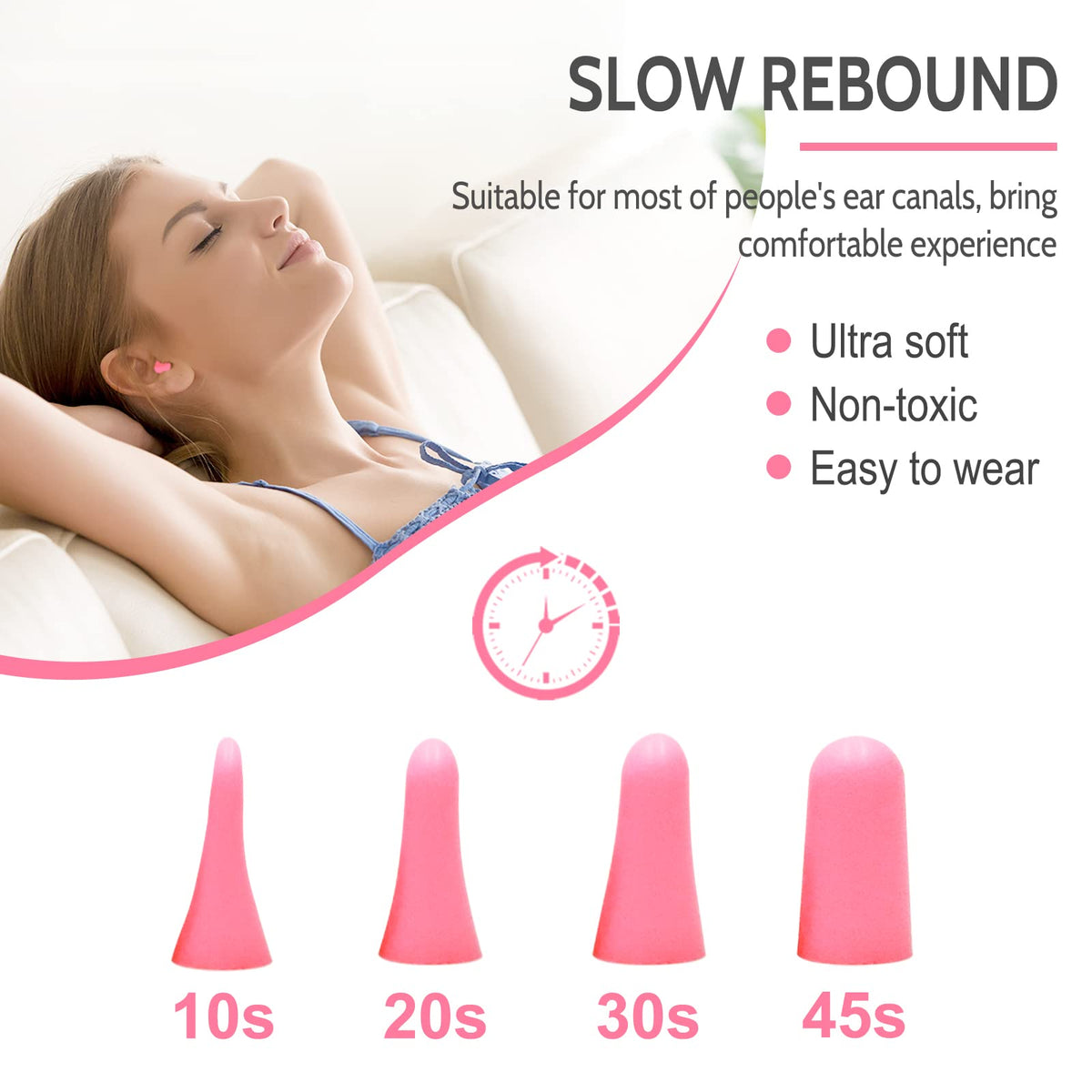 LYSIAN Ultra Soft Foam Earplugs for Sleep Noise Reduction -38dB Noise Cancelling