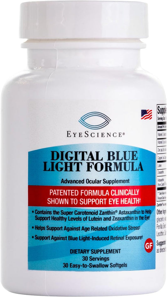 EyeScience Lutein, Zeaxanthin & Astaxanthin, 30 Softgels, 1-Pack | Lutein, Zeaxanthin & Astaxanthin, Visual Comfort, Eye Wellness, Non-GMO, Gluten-Free