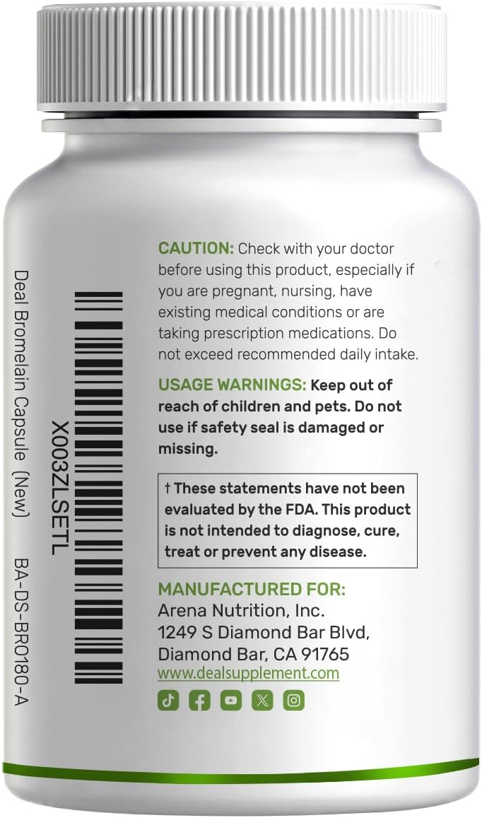 Bromelain Supplement 2,000mg Per Serving, 240 Capsules – Natural Proteolytic Enzymes from Fresh Pineapple – Supports Nutrient Digestion