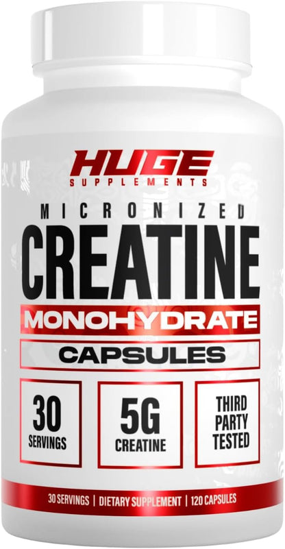 Creatine Monohydrate Capsules, 5g Per Serving, Scientifically Dosed To Maximize Lean Muscle Growth, Strength, Recovery & Performance, Thoroughly Tested For Purity, For Men & Women, Convenient Capsules