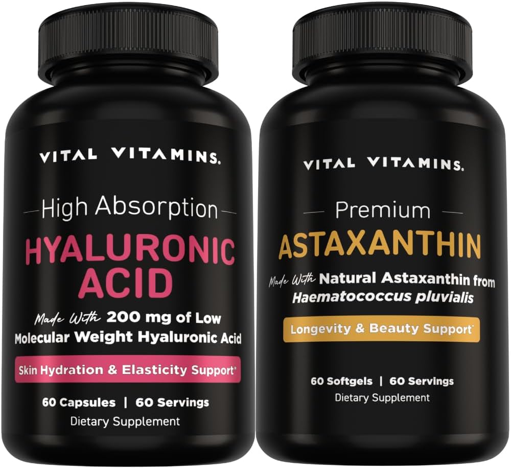 Vital Vitamins Pure Hyaluronic Acid 60 ct + Astaxanthin 60 ct