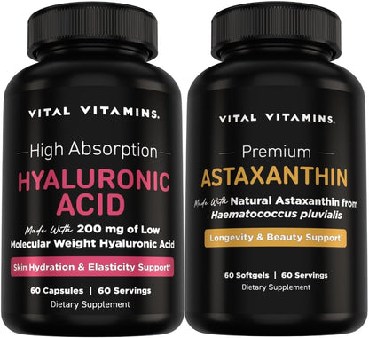 Vital Vitamins Pure Hyaluronic Acid 60 ct + Astaxanthin 60 ct