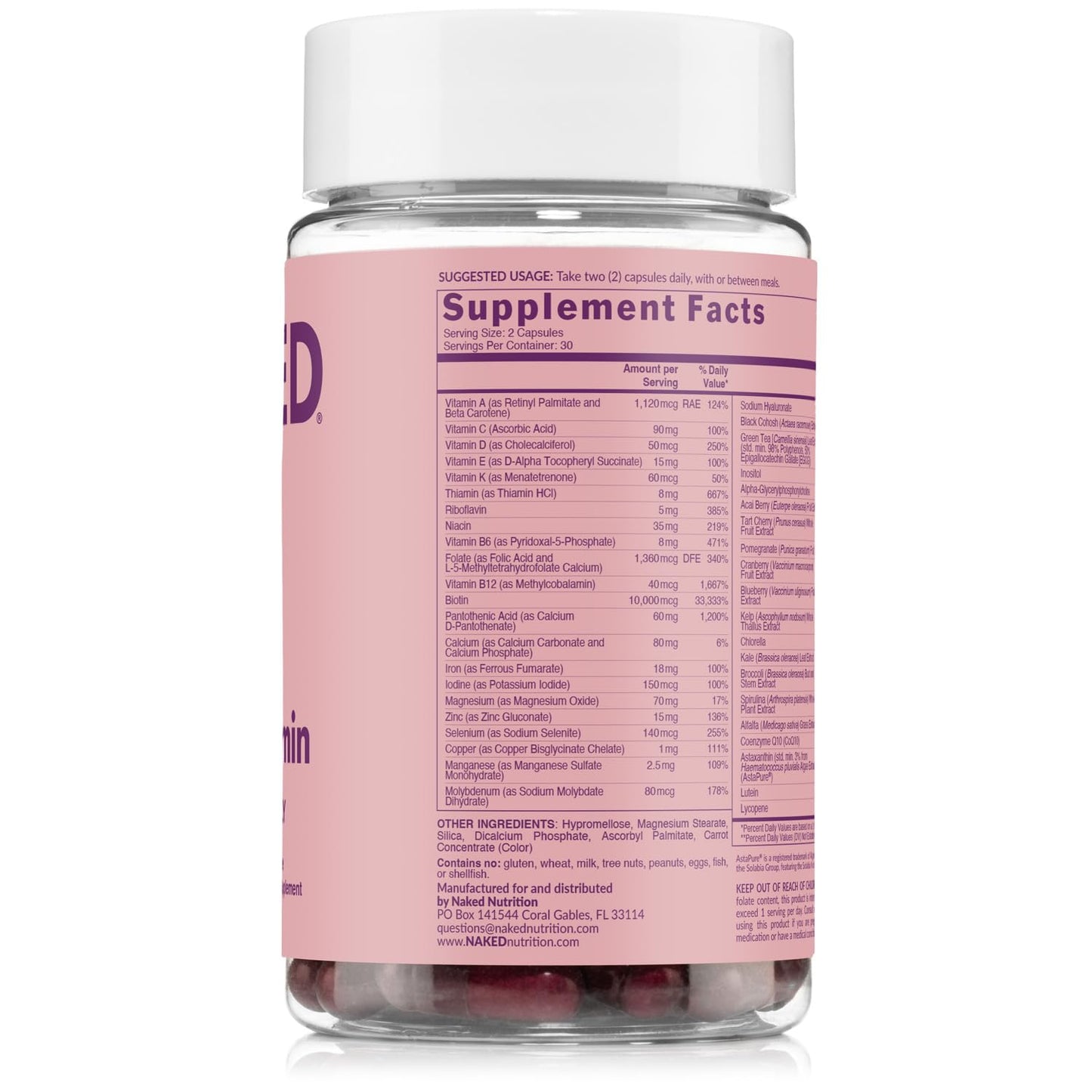 NAKED Men’s Multi – Daily Multivitamin for Men – A, C, E, Selenium, Zinc, Fruit and Super Green Extracts and More to Boost Immune Support – Gluten-Free and Vegetarian Daily Vitamins – 60 Capsules