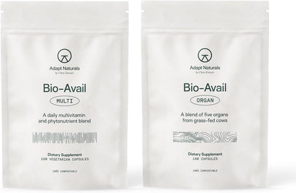 Adapt Naturals Foundational Nutrition Bundle – Bio-Avail Multivitamin & Organ Supplement with Grass-Fed Liver, Heart, Kidney & More – 30-Day Supply