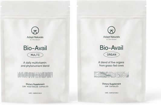 Adapt Naturals Foundational Nutrition Bundle – Bio-Avail Multivitamin & Organ Supplement with Grass-Fed Liver, Heart, Kidney & More – 30-Day Supply