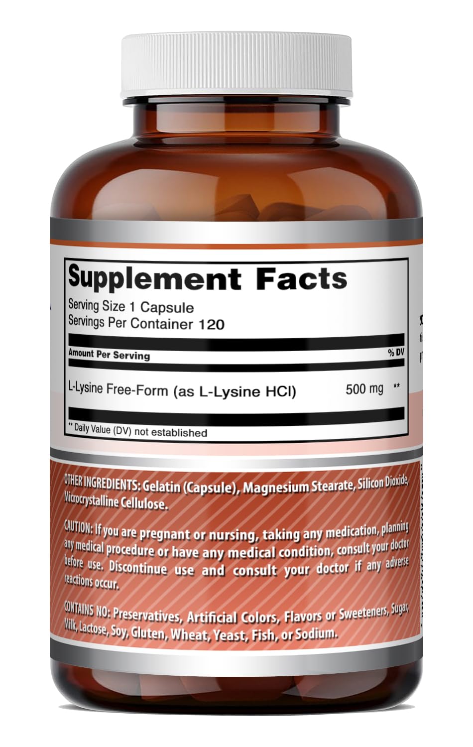 Amazing Formulas L-Lysine 500 Mg Amino Acid Supplement | Capsules | Non-GMO | Gluten-Free | Made in USA (1 Pack | 250 Count)