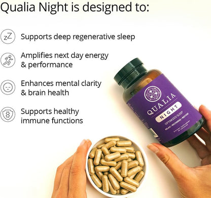 Qualia Mind & Qualia Night | Premium Nootropic Supplement for Mental Performance | Increase Focus | Deep Refreshing Sleep Support | (1 Week Supply)