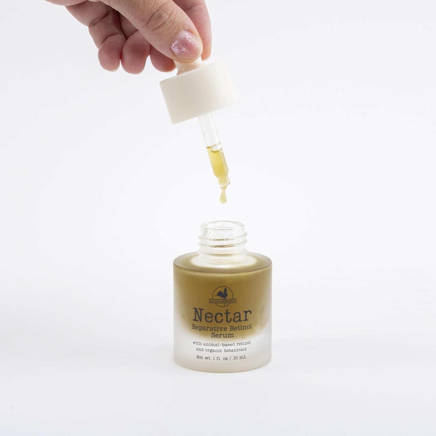 Hearth & Homestead Serum - Nectar Natural Retinol - Fermented Cod Liver Oil, Grass-Fed Tallow & Emu Oil - Nutrient-Rich Facial Oil for Smooth, Healthy Skin – 1 fl oz