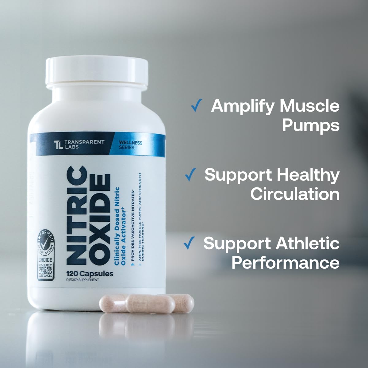 Transparent Labs Nitric Oxide - Nitric Oxide Booster for Men and Women with Arginine Nitrate, Betaine Nitrate, Pine Bark Extract, and Astragin for Nitric Oxide Flow - 120 Count