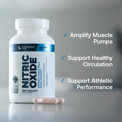 Transparent Labs Nitric Oxide - Nitric Oxide Booster for Men and Women with Arginine Nitrate, Betaine Nitrate, Pine Bark Extract, and Astragin for Nitric Oxide Flow - 120 Count