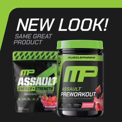 MusclePharm Assault Pre Workout Powder for Men & Women – Energy & Strength Boost Pre-Workout Supplements with Beta Alanine, Caffeine, Creatine & Betaine Anhydrous – 30 Servings, Fruit Punch Flavor