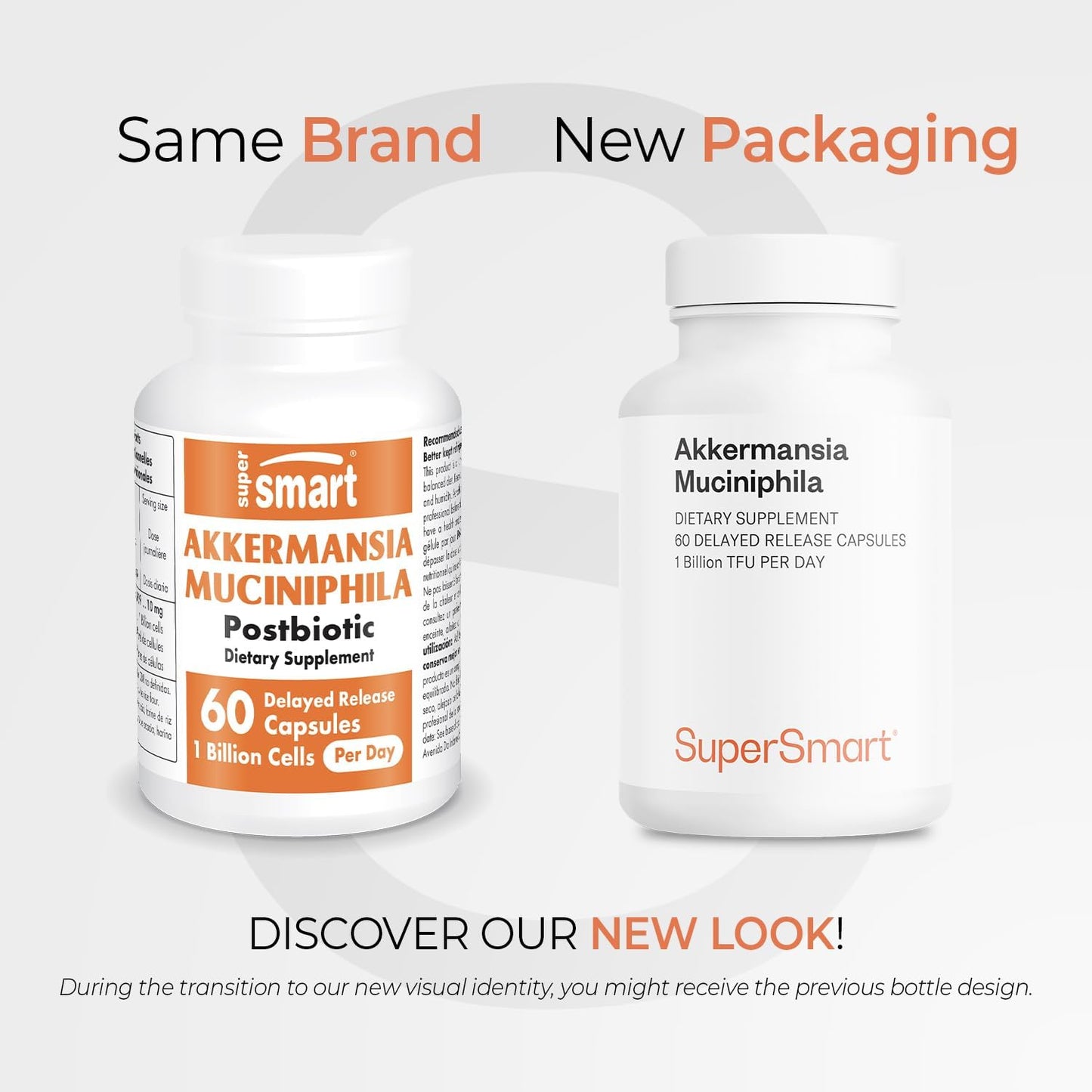 Supersmart Akkermansia Muciniphila 1 Billion TFU per Day (Pasteurized Probiotic) - Enhanced Absorption - Postbiotic Supplement | Non-GMO & Gluten Free - 60 Delayed Release Capsules