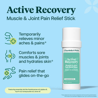 Charlotte's Web Active Recovery Muscle & Joint Pain Relief Stick 1oz